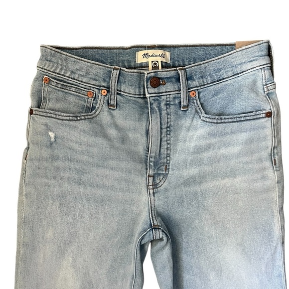 Madewell Tall Mid-Rise Classic Straight Jeans in Wellingford Wash: Knee-Rip Edit - Picture 14 of 14